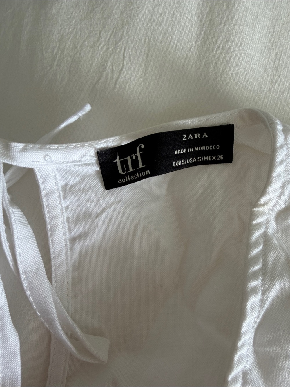 ZARA White Tie-Back Ruffle Peplum Top - Picture 2 of 3